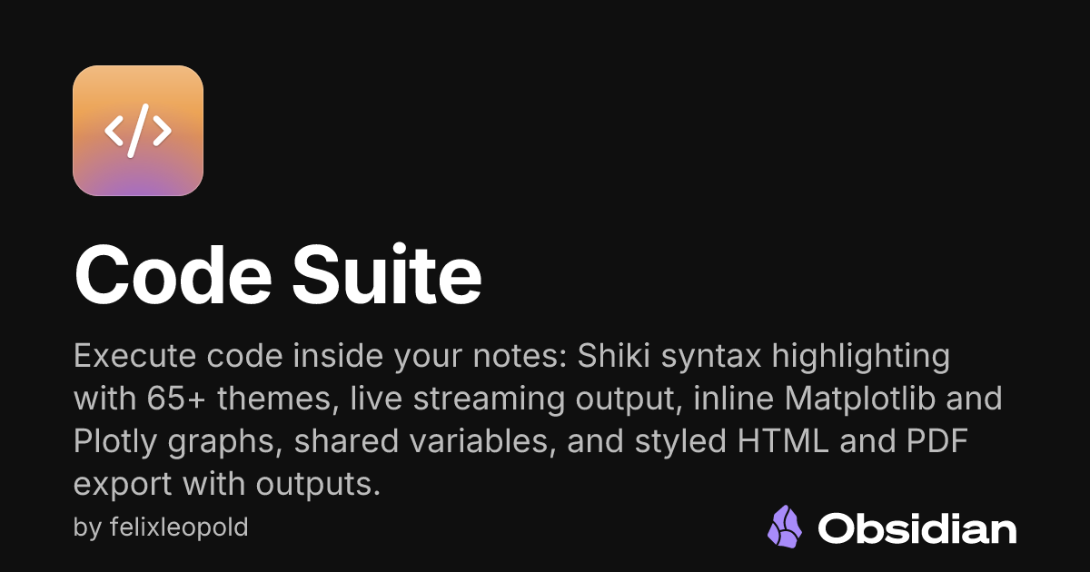 CodeSuite - Obsidian Plugin