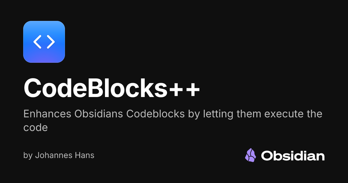 CodeBlocks++ - Obsidian Plugin