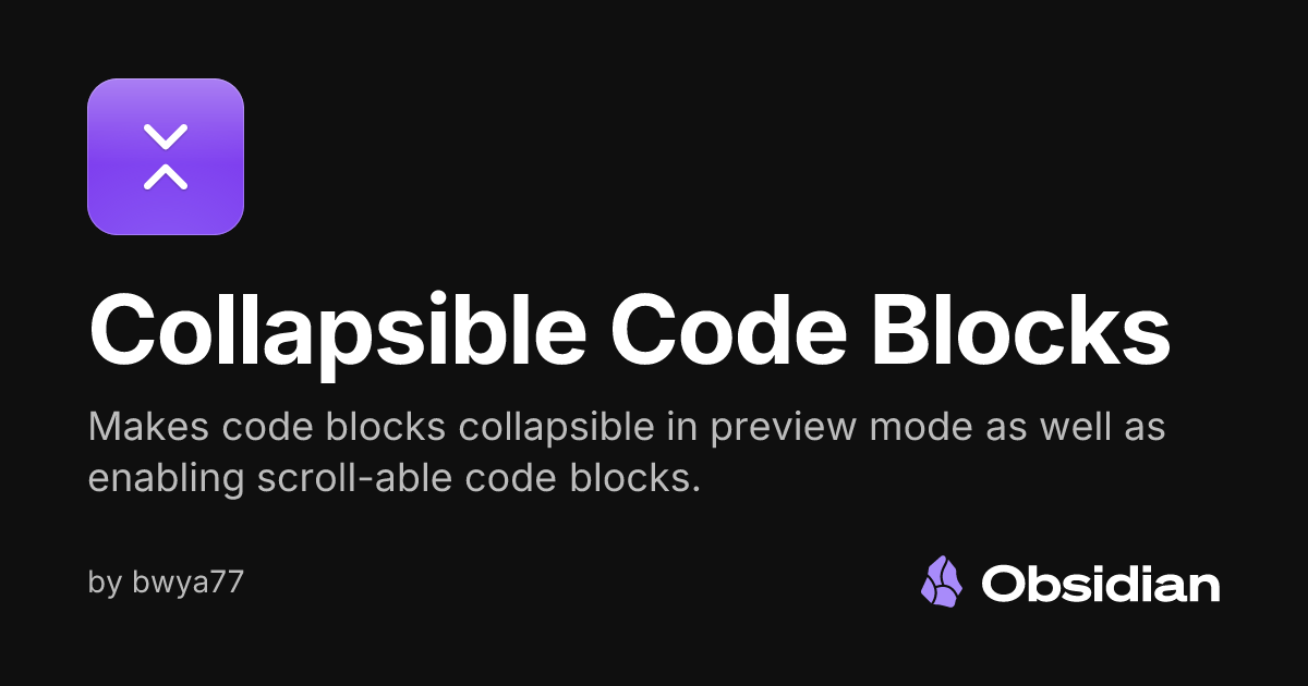 Collapsible Code Blocks - Obsidian Plugin