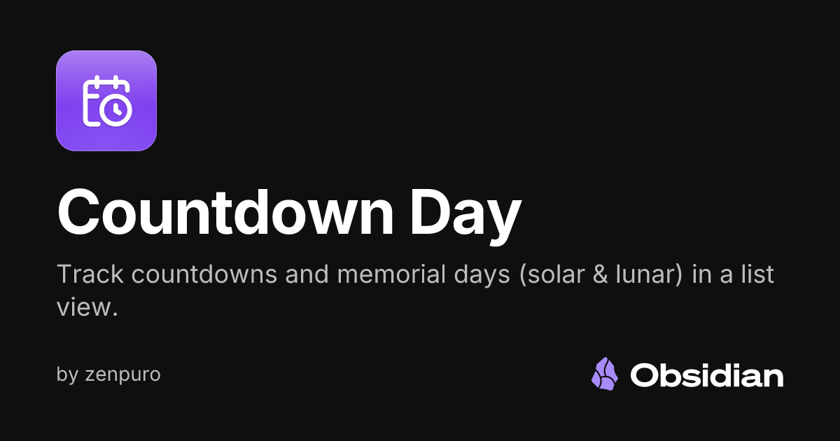 Countdown Day - Obsidian Plugin