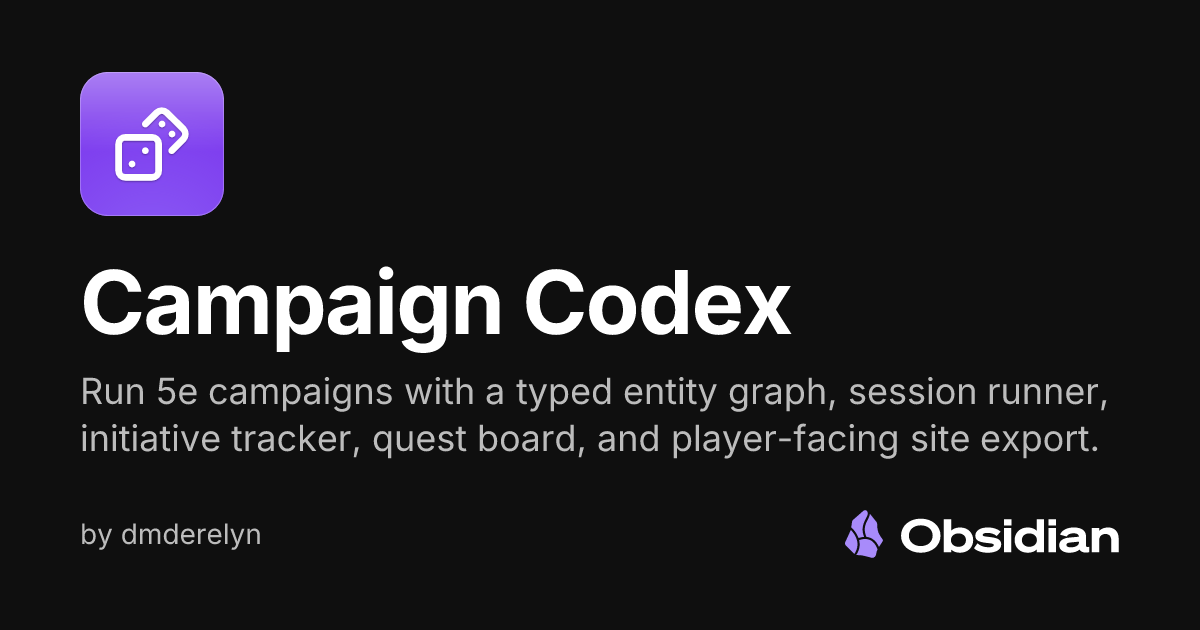 D&D Campaign Manager - Obsidian Plugin