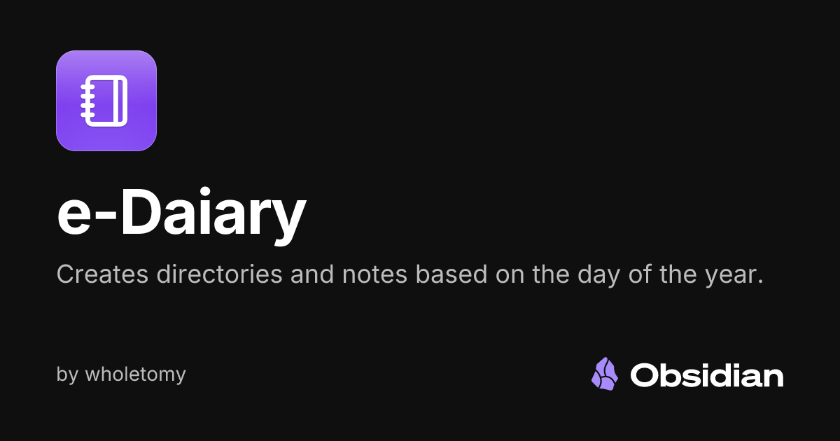 e-Daiary - Obsidian Plugin