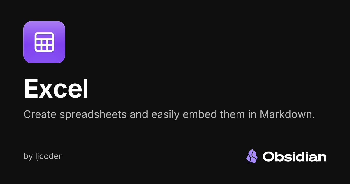 Excel - Obsidian Plugin