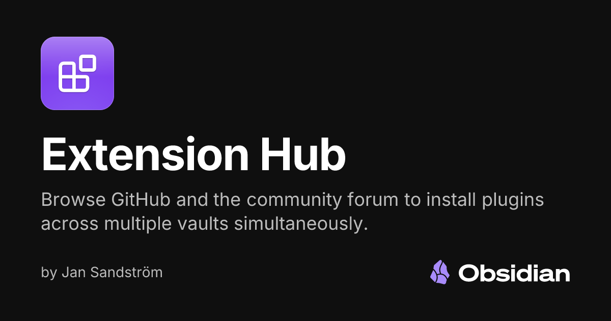 Extension Hub - Obsidian Plugin
