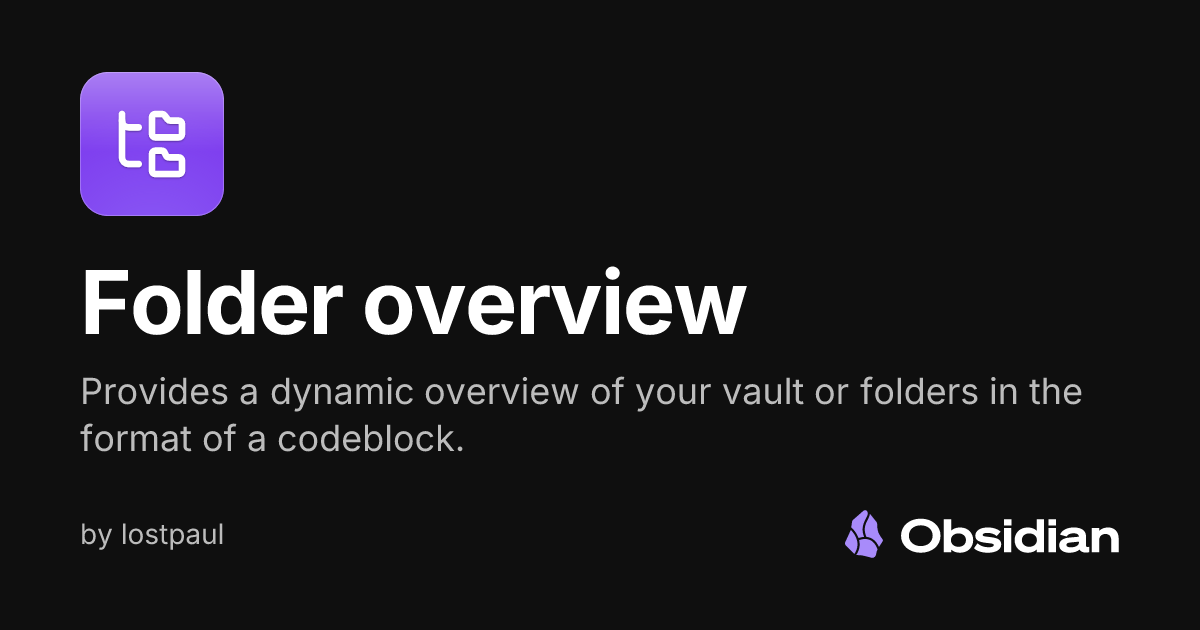 Folder overview - Obsidian Plugin
