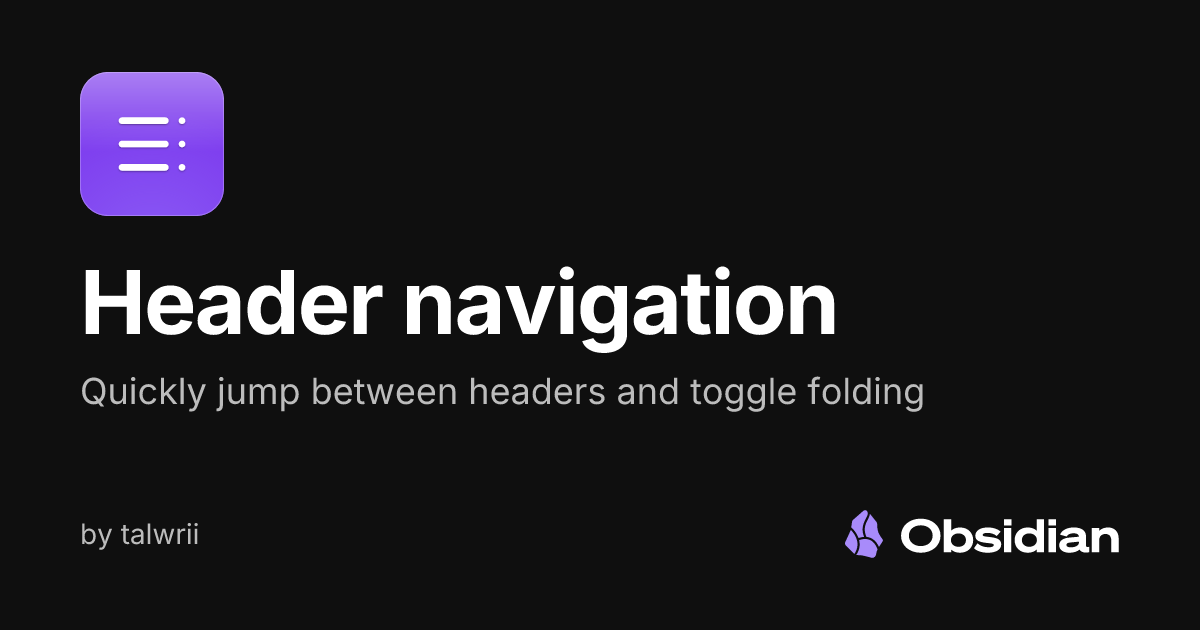 Header navigation - Obsidian Plugin