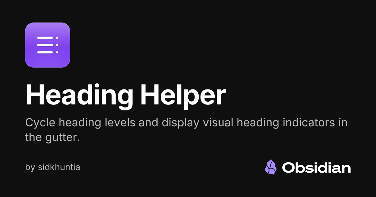 Heading Helper - Obsidian Plugin