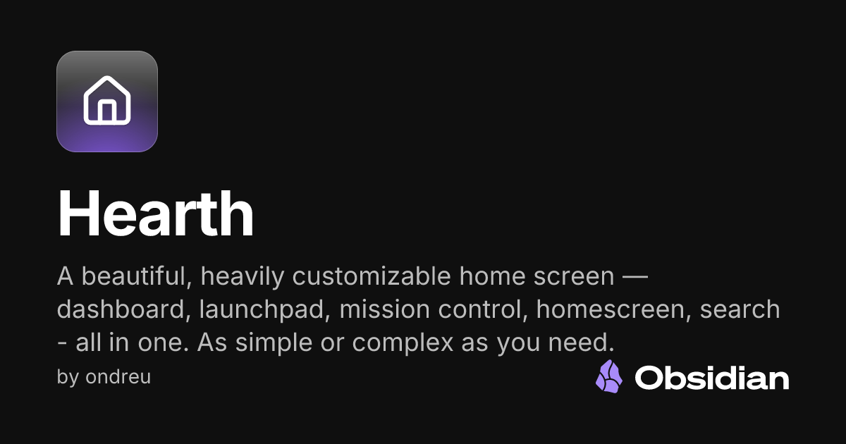 Hearth - Obsidian Plugin