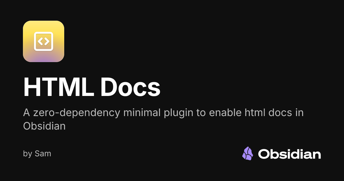 HTML Docs - Obsidian Plugin