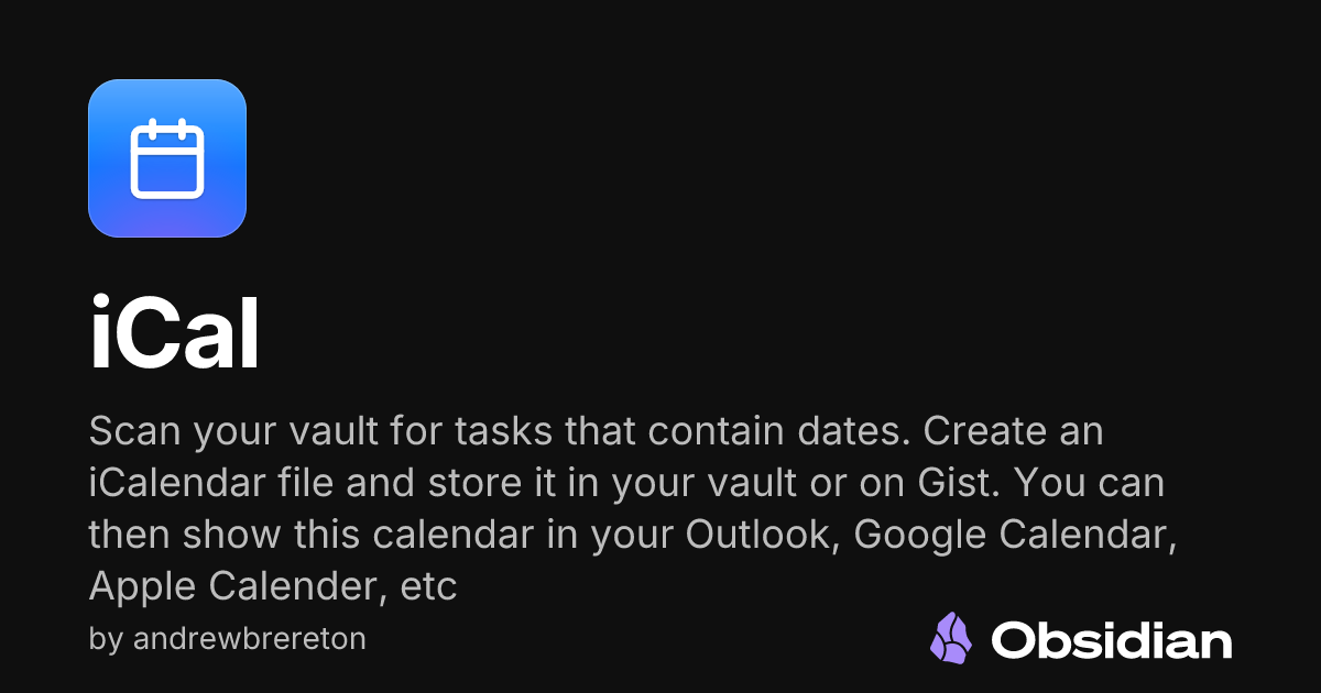 iCal - Obsidian Plugin