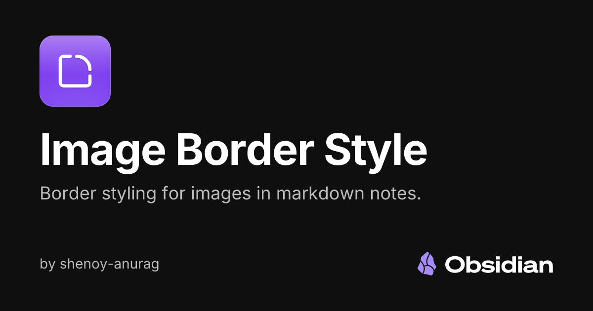 Image Border Style - Obsidian Plugin