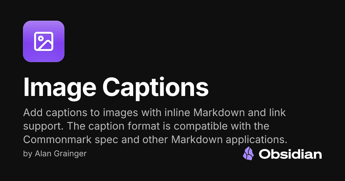 Image Captions - Obsidian Plugin