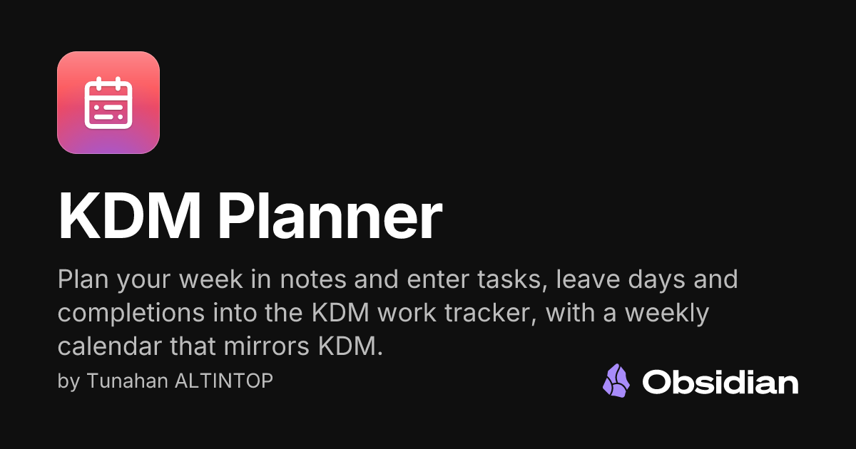 KDM Planner - Obsidian Plugin