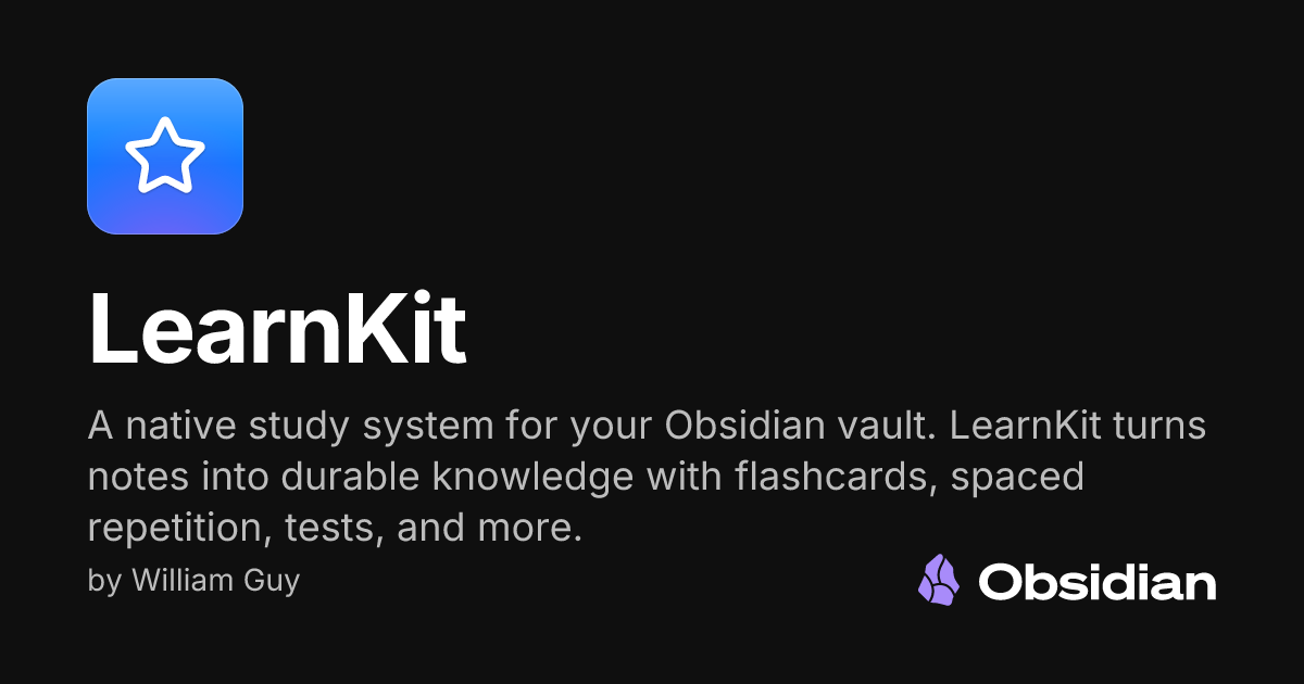 LearnKit - Obsidian Plugin