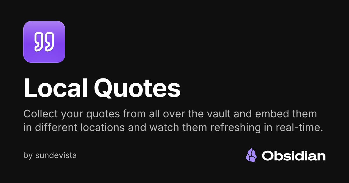 Local Quotes - Obsidian Plugin