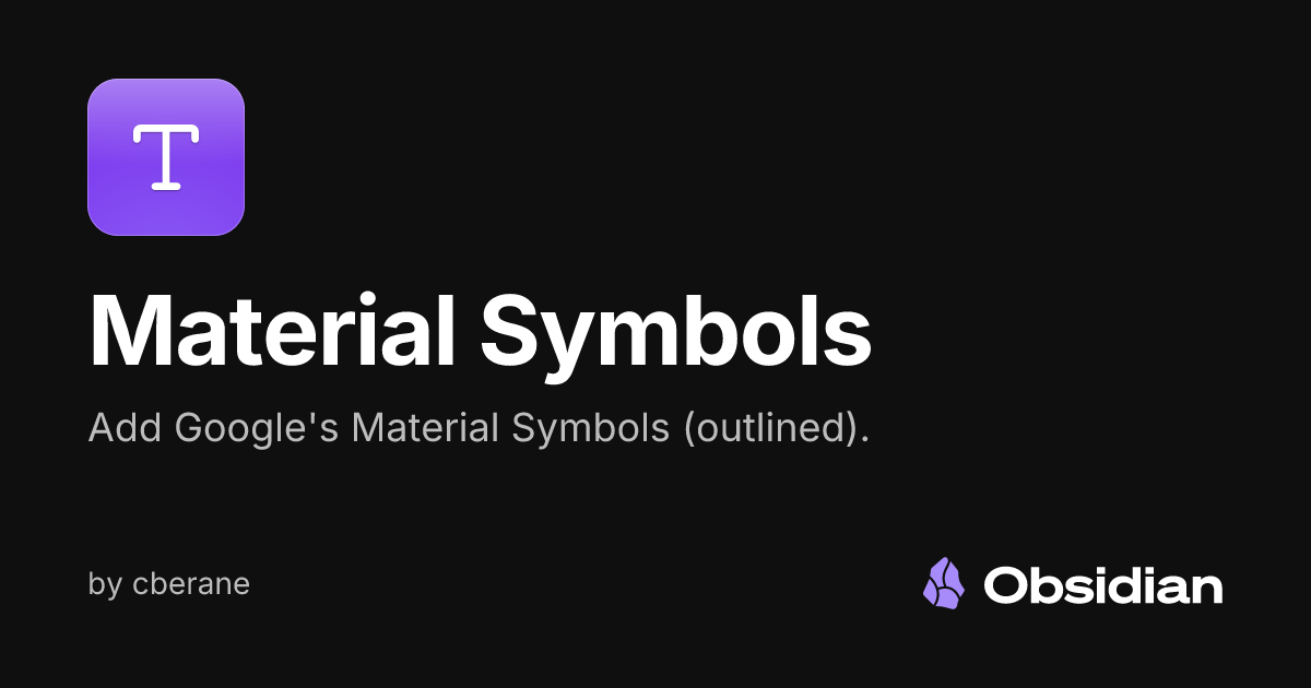 Material Symbols - Obsidian Plugin