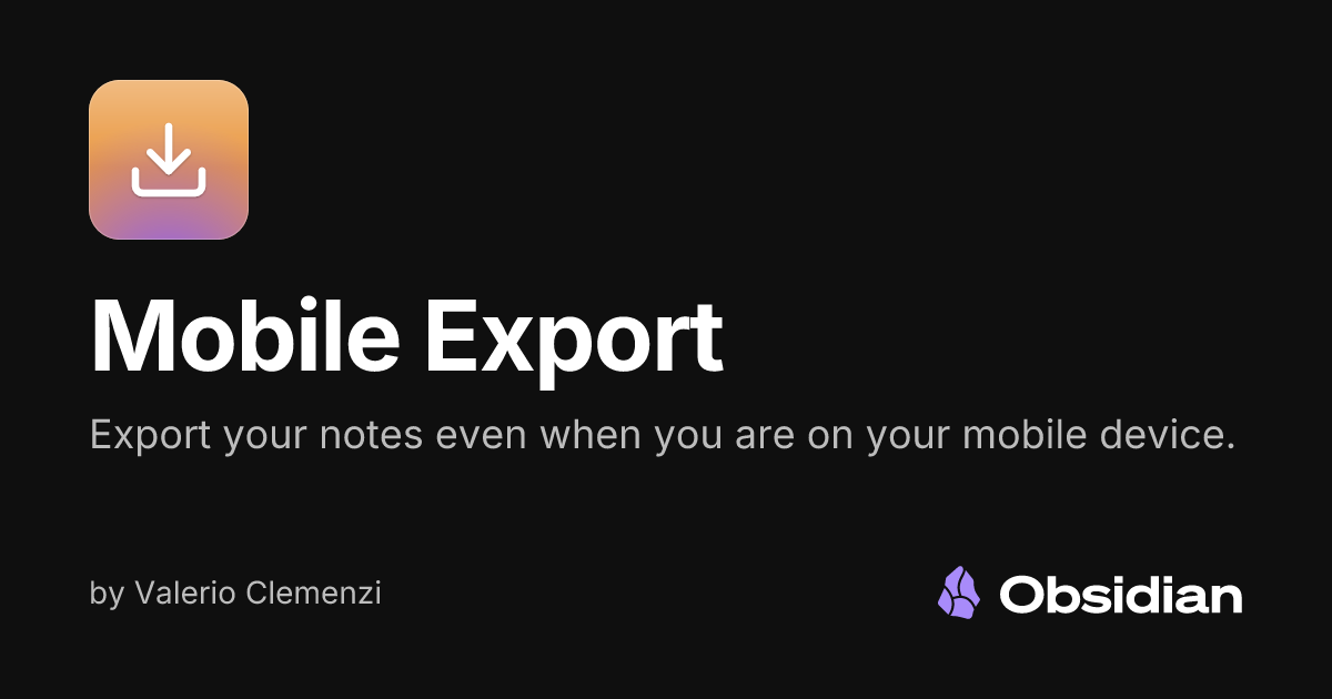 Mobile Export - Obsidian Plugin