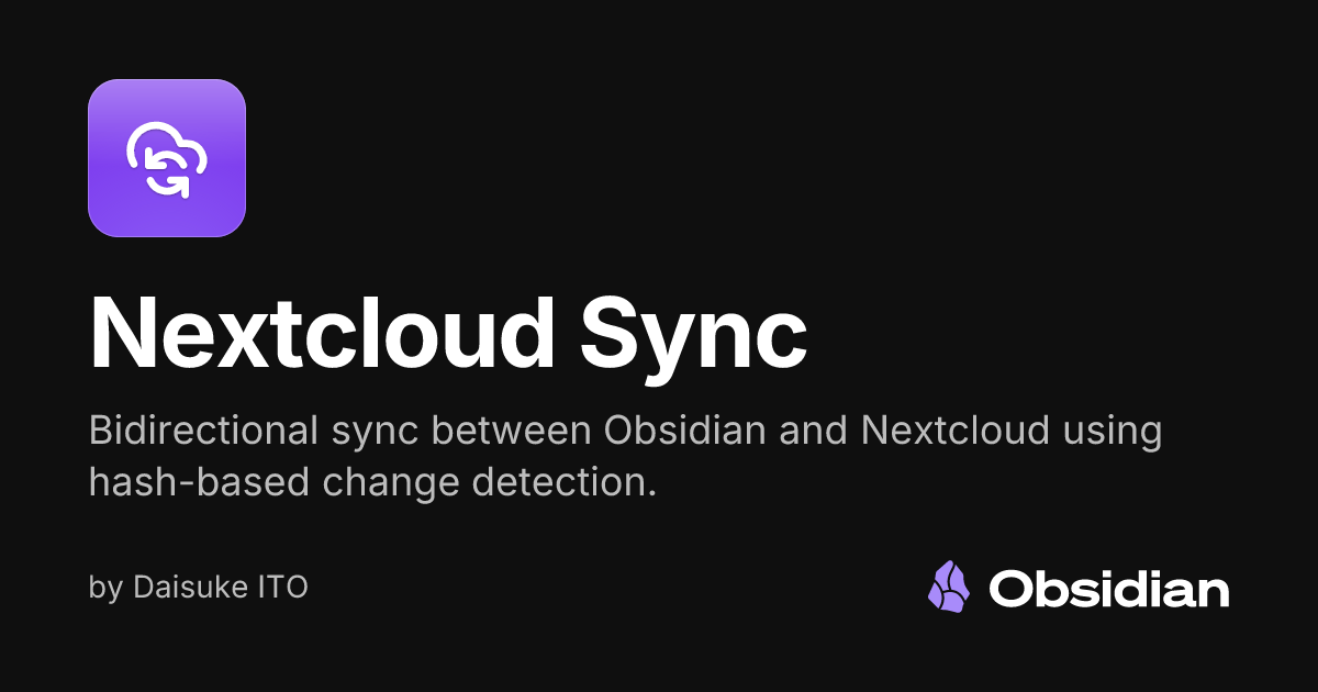 Nextcloud Sync - Obsidian Plugin