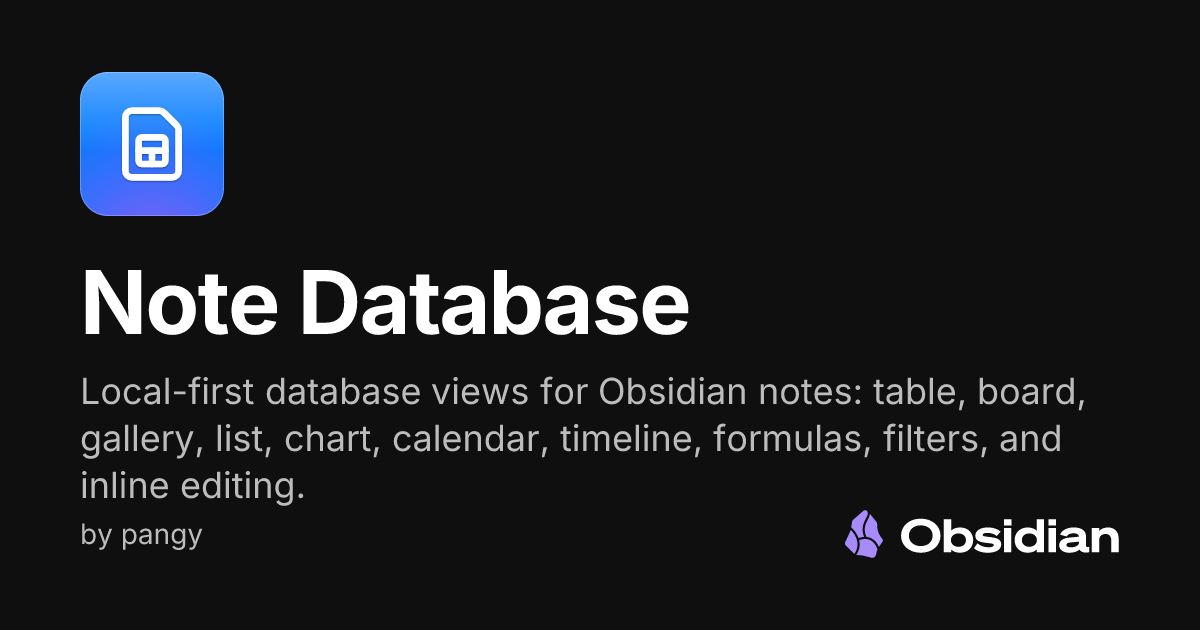Note Database - Obsidian Plugin