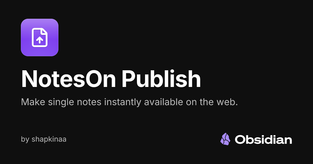 NotesOn Publish - Obsidian Plugin