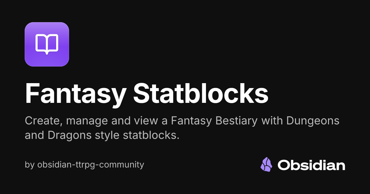 Fantasy Statblocks - Obsidian Plugin