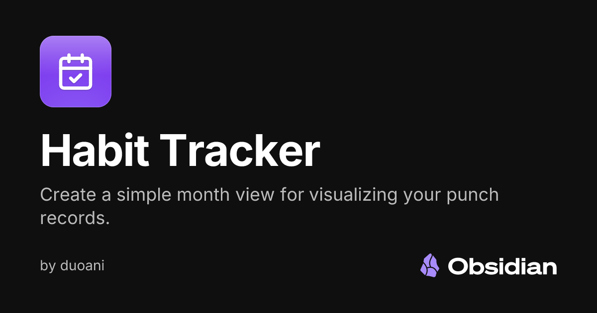 Habit Tracker - Obsidian Plugin