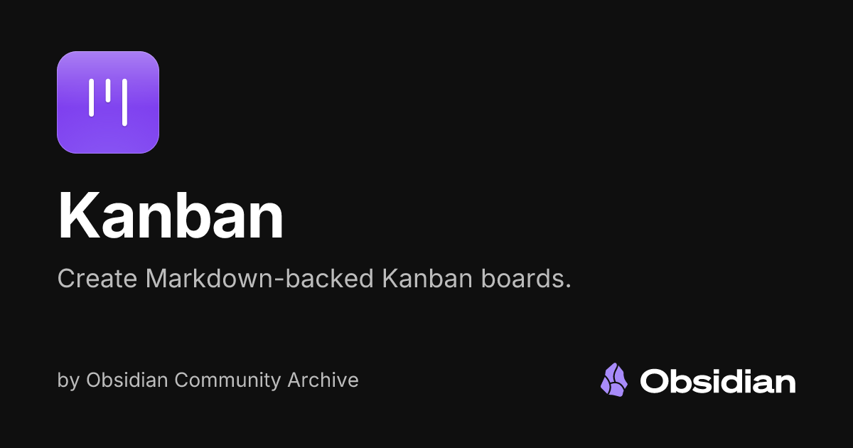Kanban - Obsidian Plugin