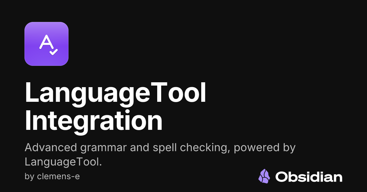 LanguageTool Integration - Obsidian Plugin