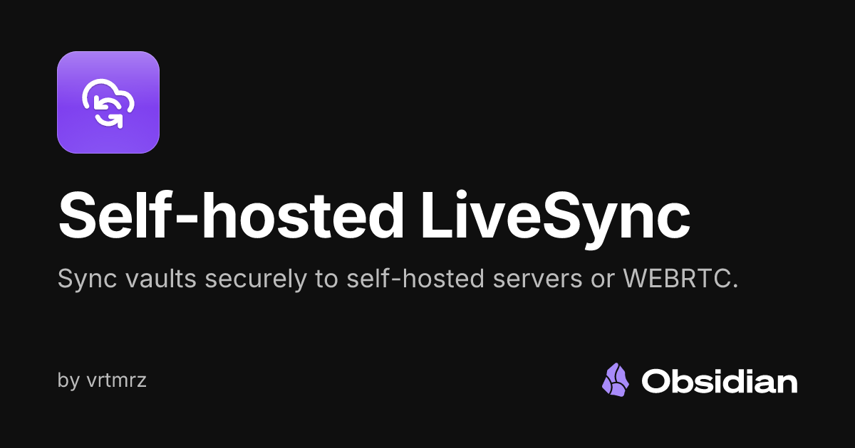 Obsidian Sync Self Host