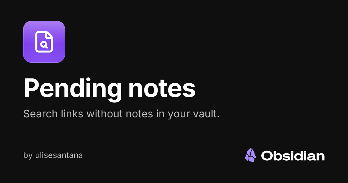 Pending notes - Obsidian Plugin