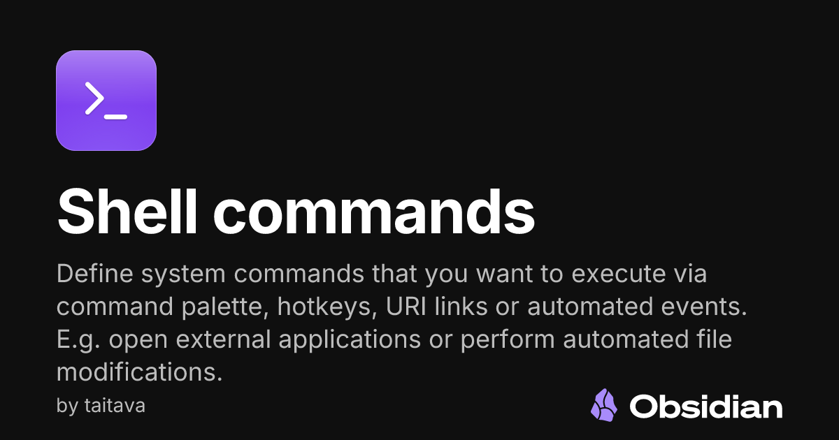 Shell commands - Obsidian Plugin