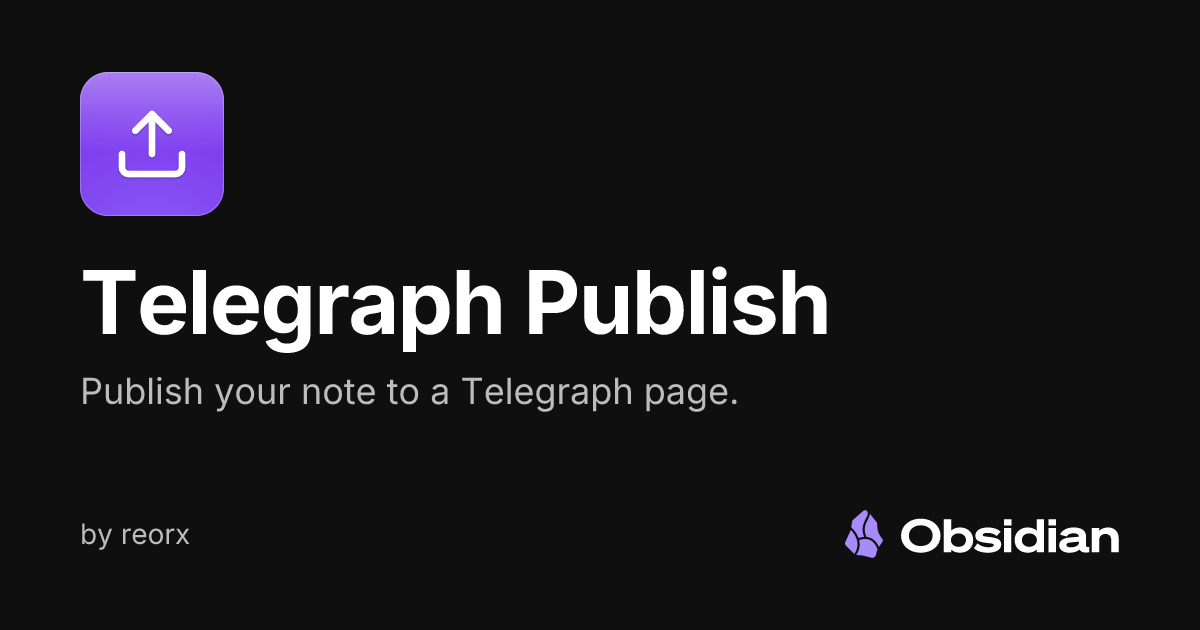 Telegraph Publish - Obsidian Plugin