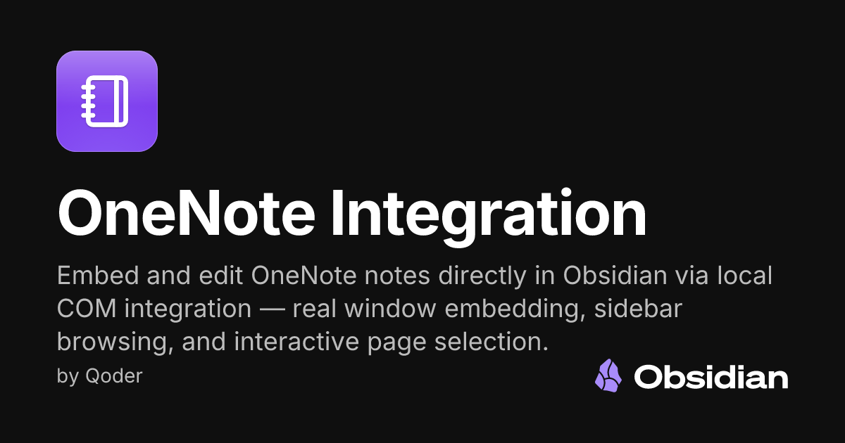 OneNote Integration - Obsidian Plugin