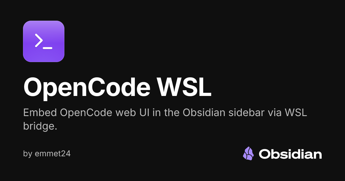 OpenCode WSL - Obsidian Plugin