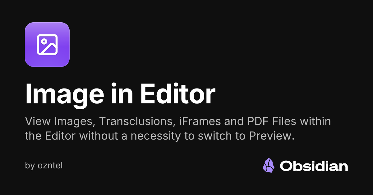 Image in Editor - Obsidian Plugin