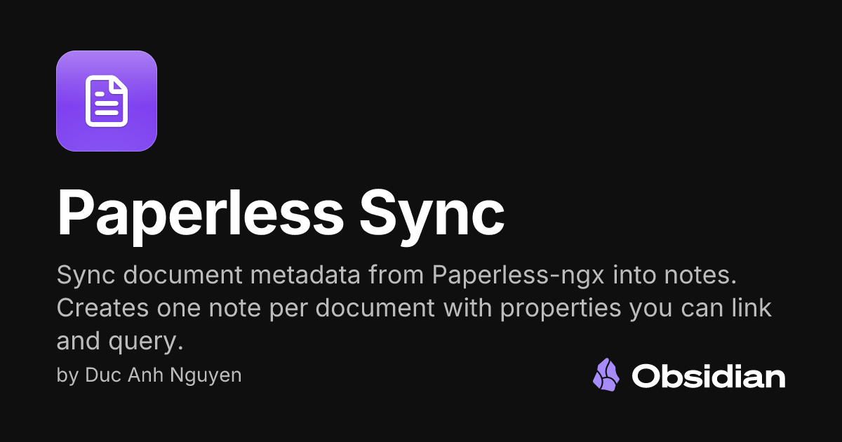 Paperless Sync - Obsidian Plugin