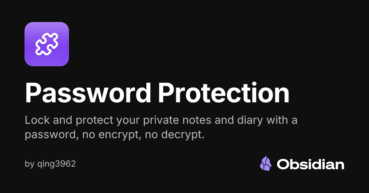 Password Protection - Obsidian Plugin