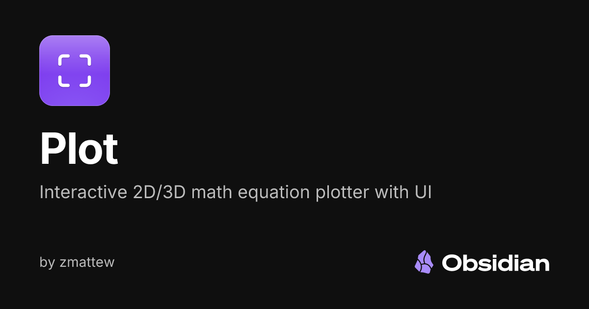 Plot - Obsidian Plugin