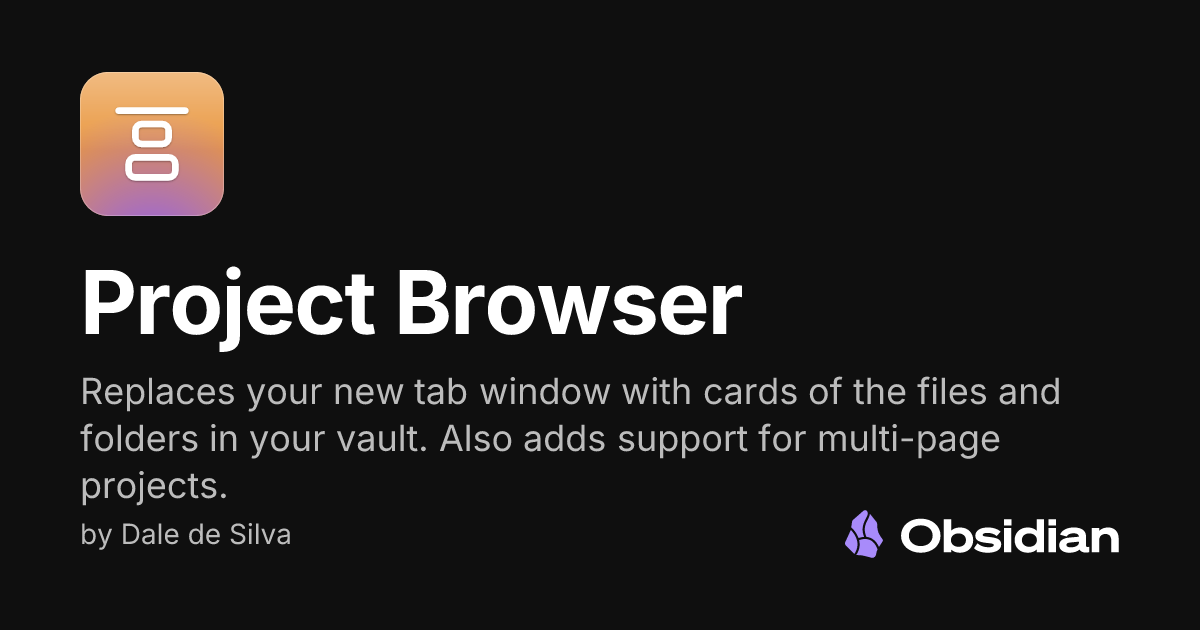 Project Browser - Obsidian Plugin