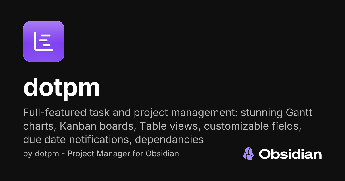 Project Manager - Obsidian Plugin
