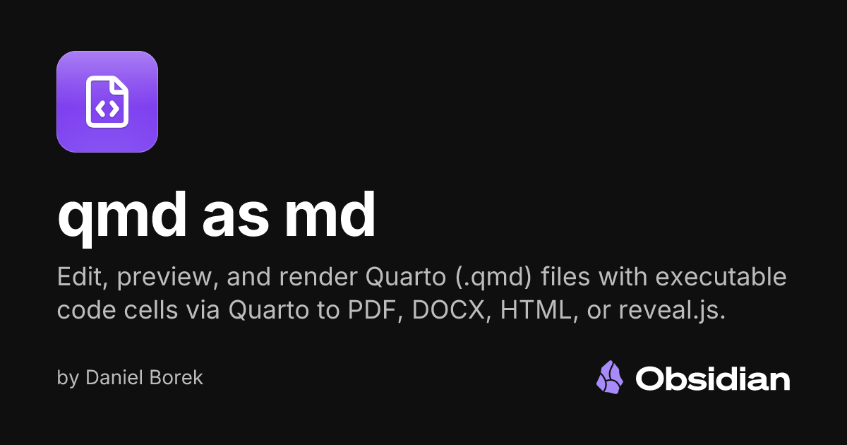 qmd as md - Obsidian Plugin