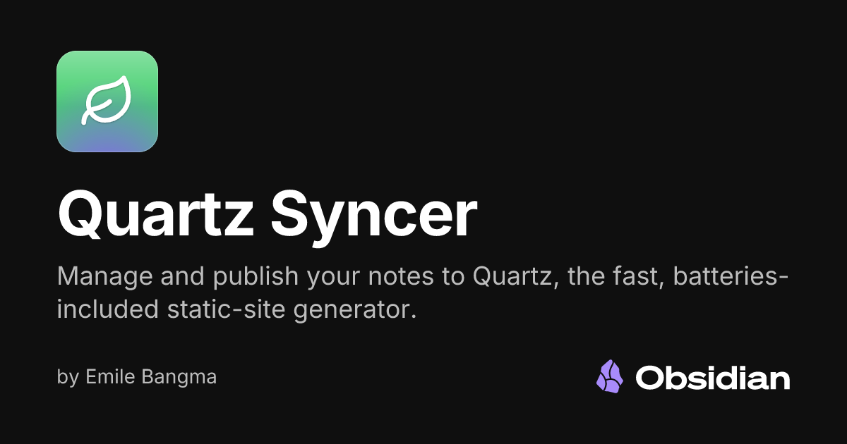 Quartz Syncer - Obsidian Plugin