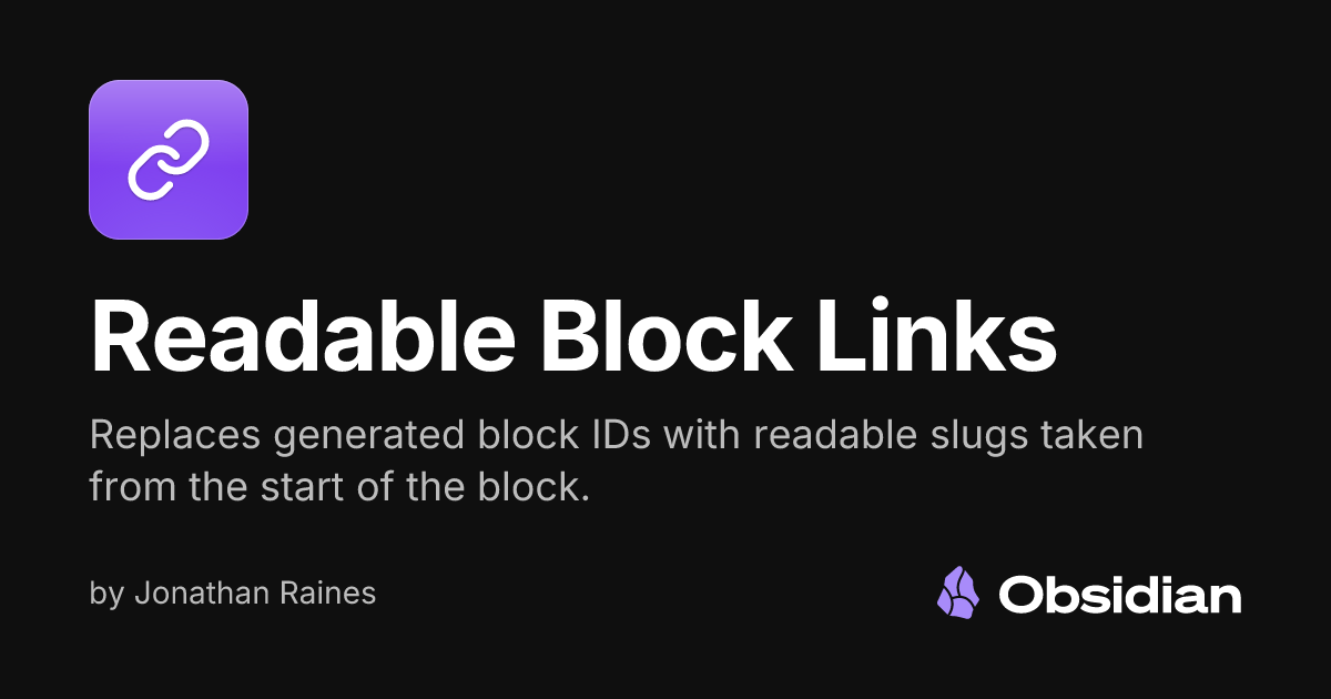 Readable Block Links - Obsidian Plugin