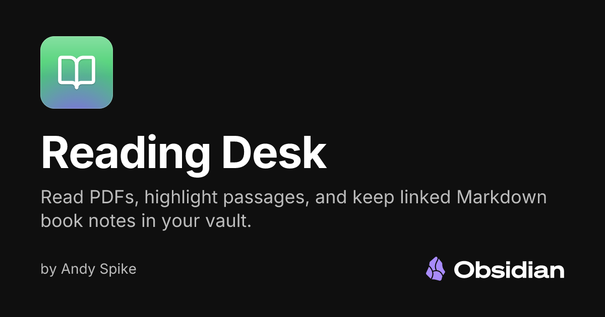 Reading Desk - Obsidian Plugin