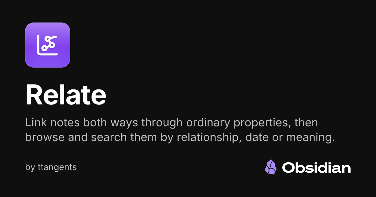 Relate - Obsidian Plugin