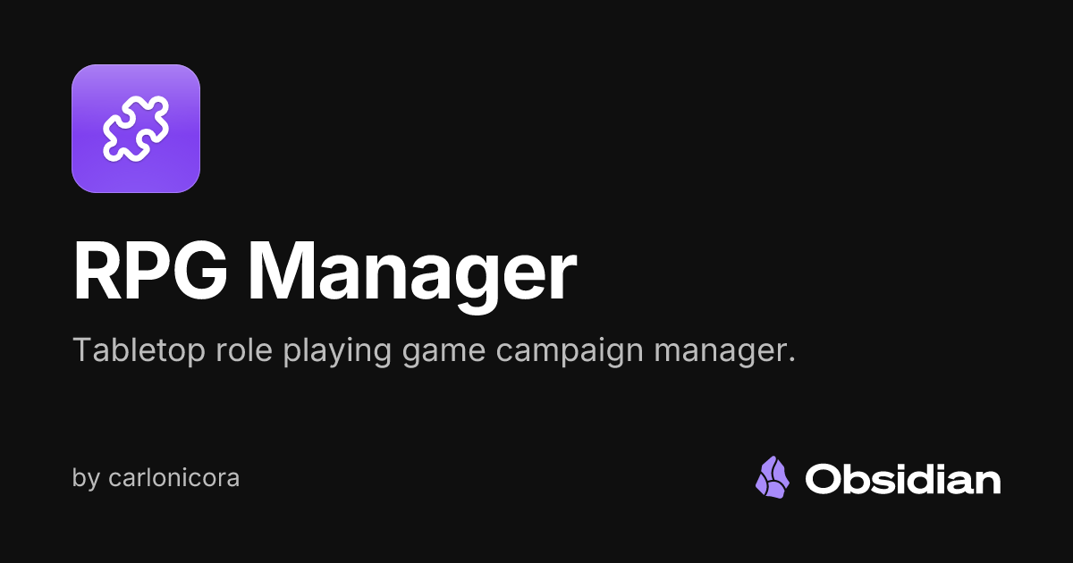 RPG Manager - Obsidian Plugin