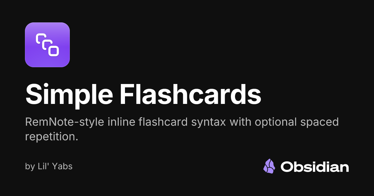 Simple Flashcards - Obsidian Plugin