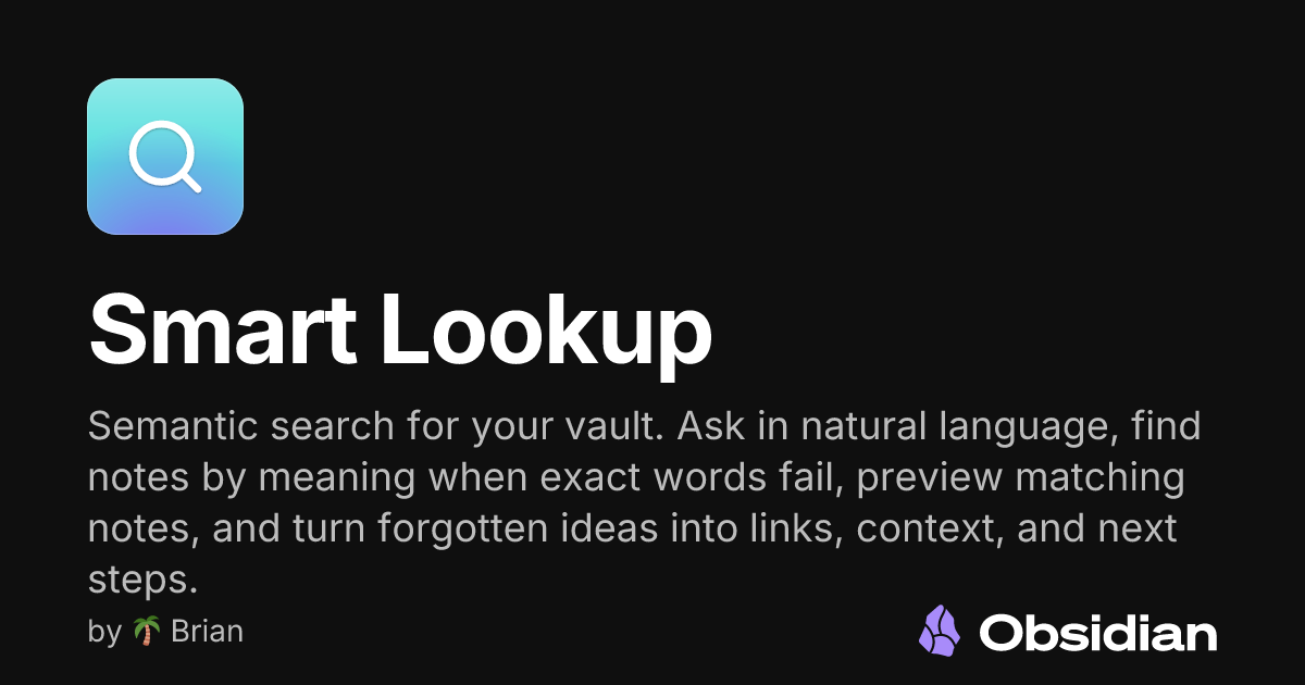 Smart Lookup - Obsidian Plugin