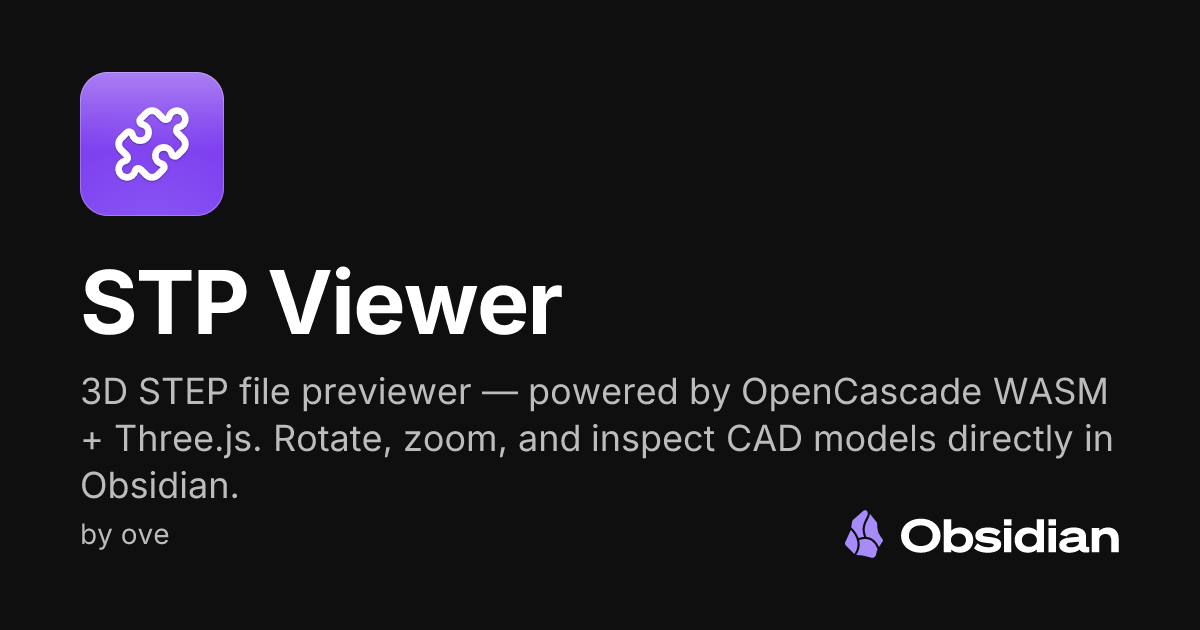 STP Viewer - Obsidian Plugin