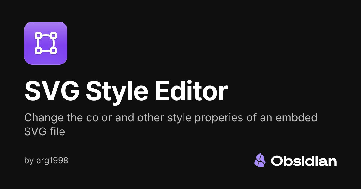 SVG Style Editor - Obsidian Plugin